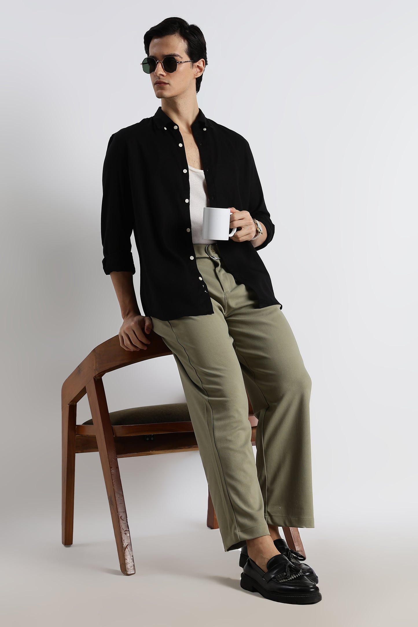 Relaxed Korean Fit Pants Olive