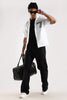 Poly Cotton Slim Fit Zip-Up Shirt White
