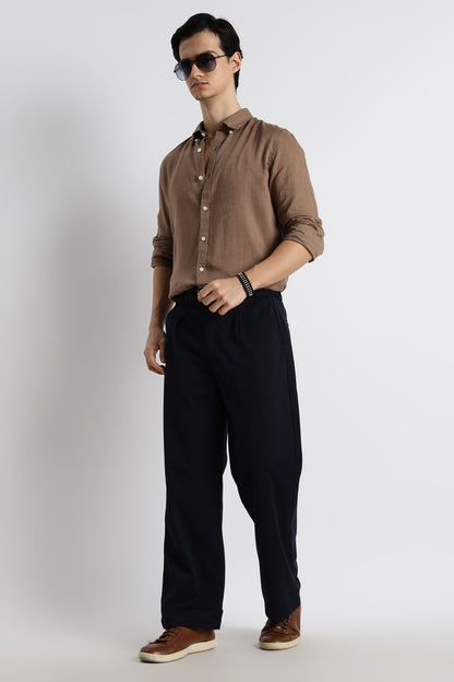 Relaxed Korean Fit Pants Navy