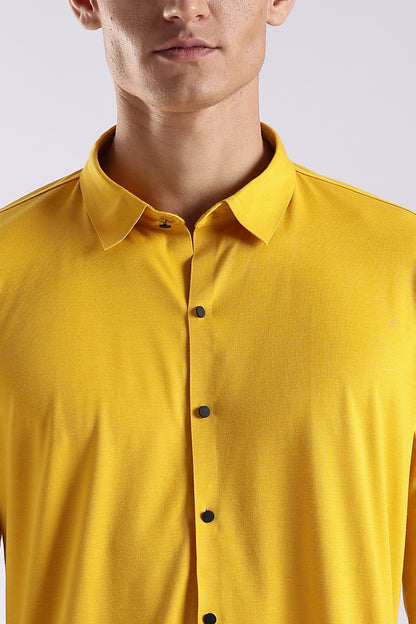 Knitted Tencel Stichless Finish Shirt Yellow