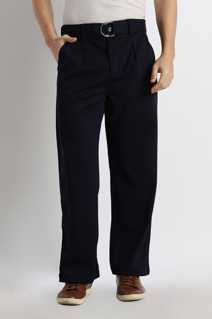 Relaxed Korean Fit Pants Navy