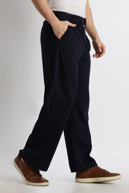 Relaxed Korean Fit Pants Navy