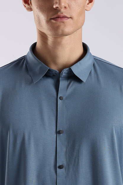 Knitted Tencel Stichless Finish Shirt Denim