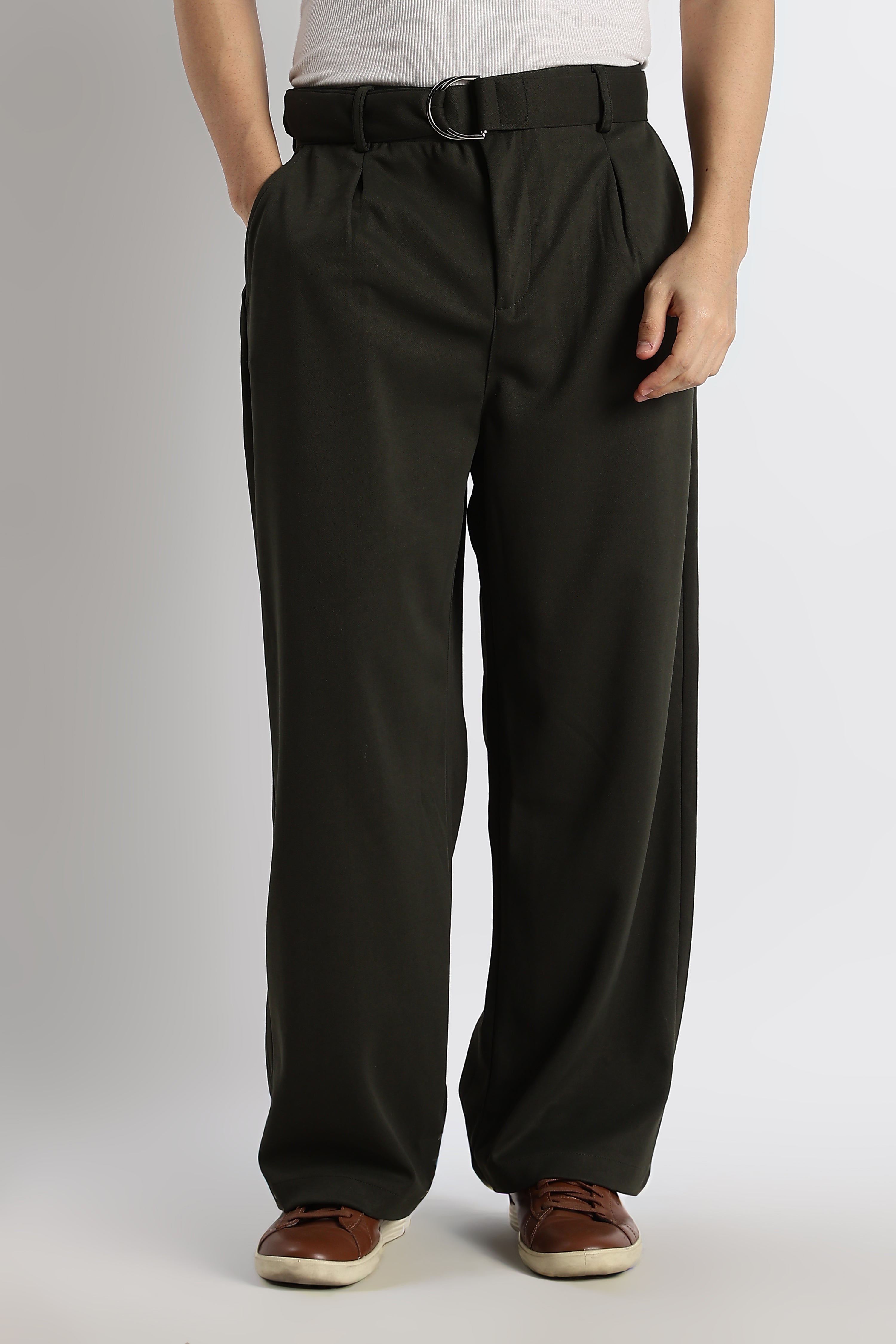 Relaxed Korean Fit Pants Green