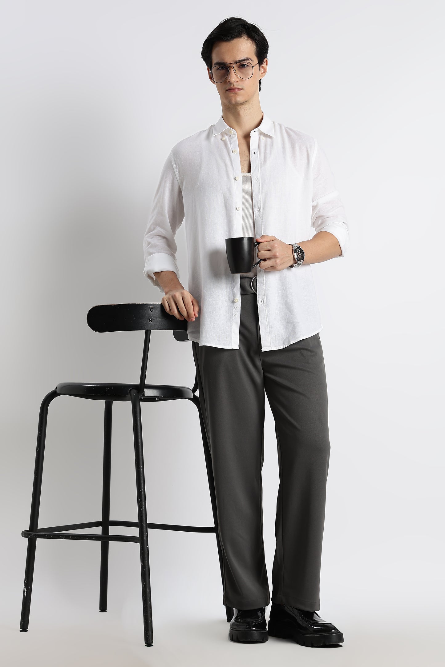 Relaxed Korean Fit Pants Dk Grey