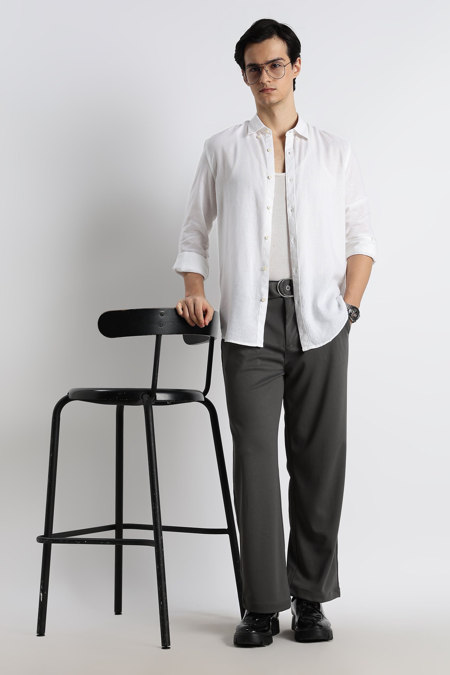 Relaxed Korean Fit Pants Dk Grey