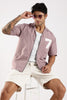 Poly Cotton Slim Fit Zip-Up Shirt Lavender