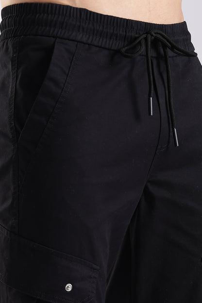 Slim Fit Cargo Pants Black