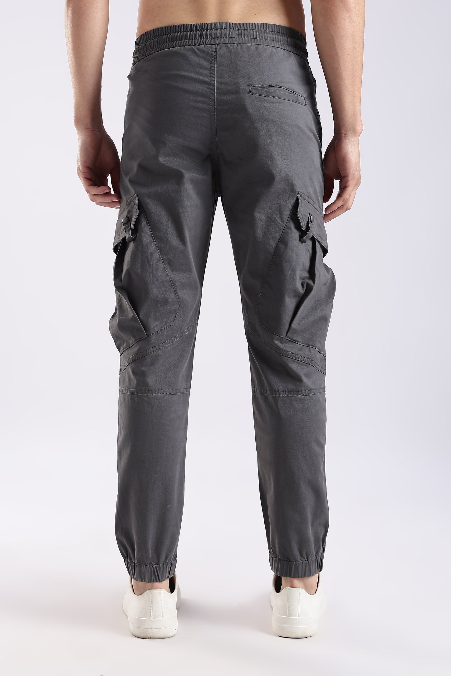 100% Cotton Slim Fit Cargo Pants Dk Grey