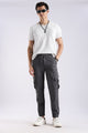 100% Cotton Slim Fit Cargo Pants Dk Grey