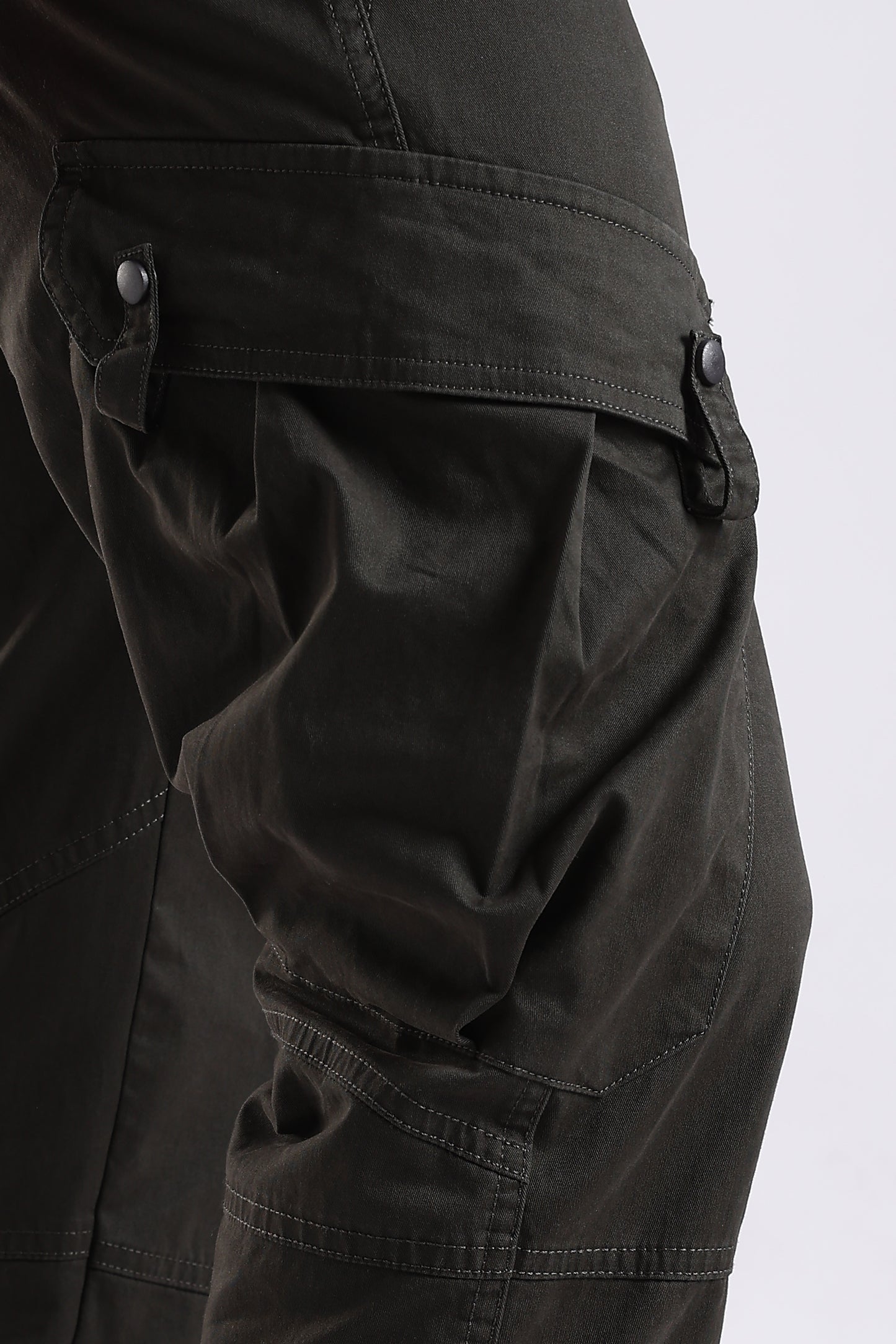 100% Cotton Slim Fit Cargo Pants Dk Green