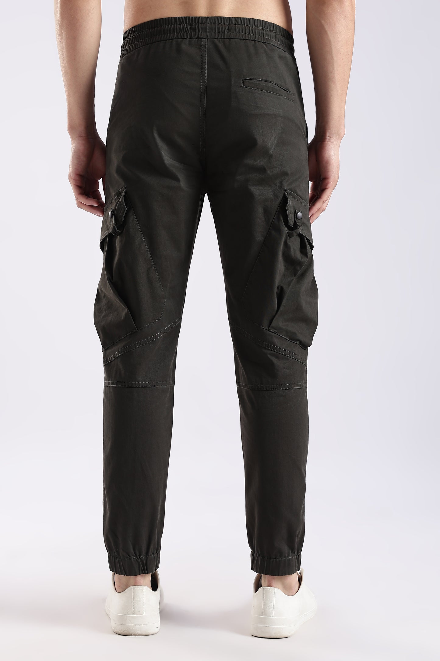 100% Cotton Slim Fit Cargo Pants Dk Green