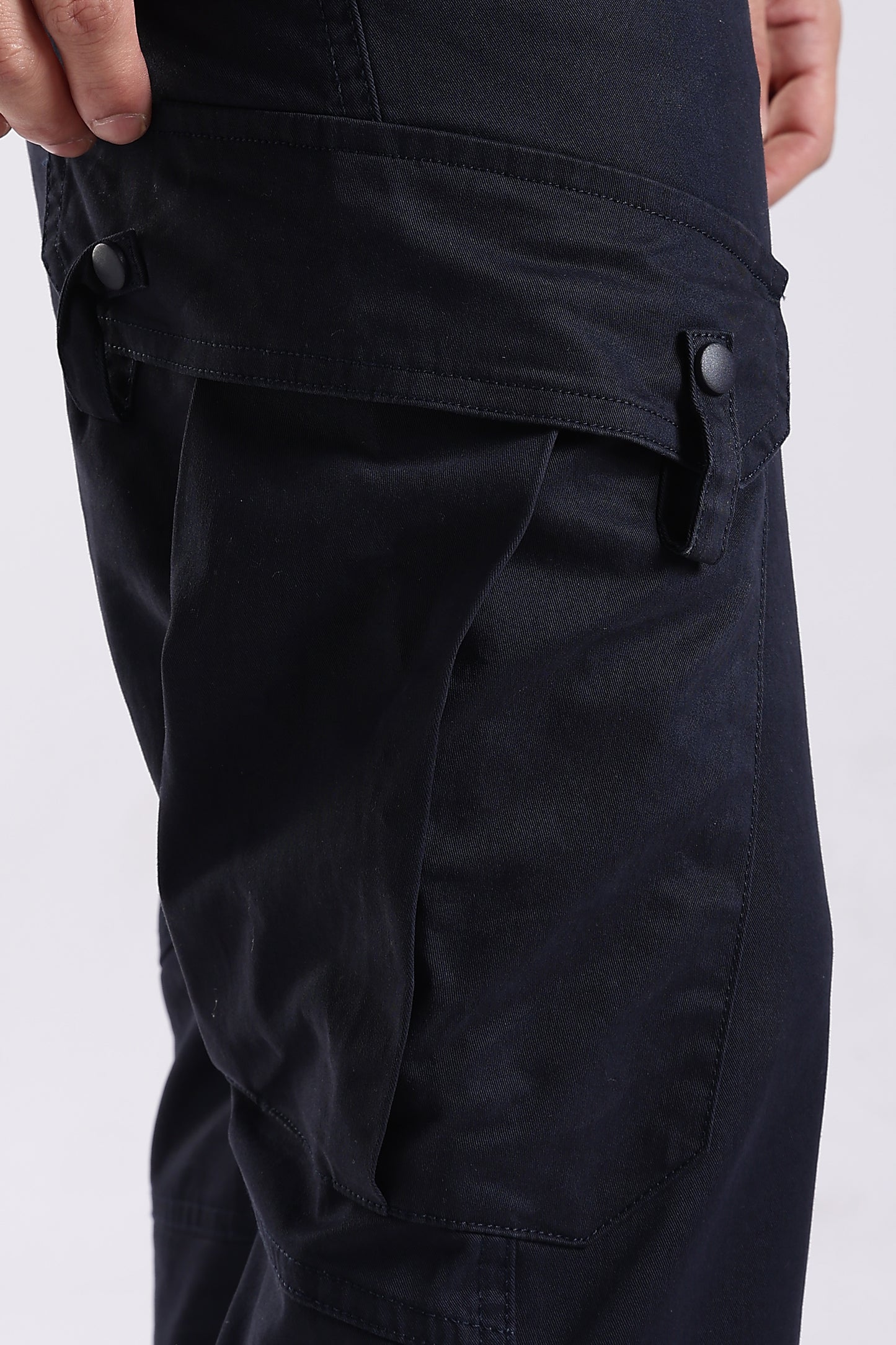 100% Cotton Slim Fit Cargo Pants Navy