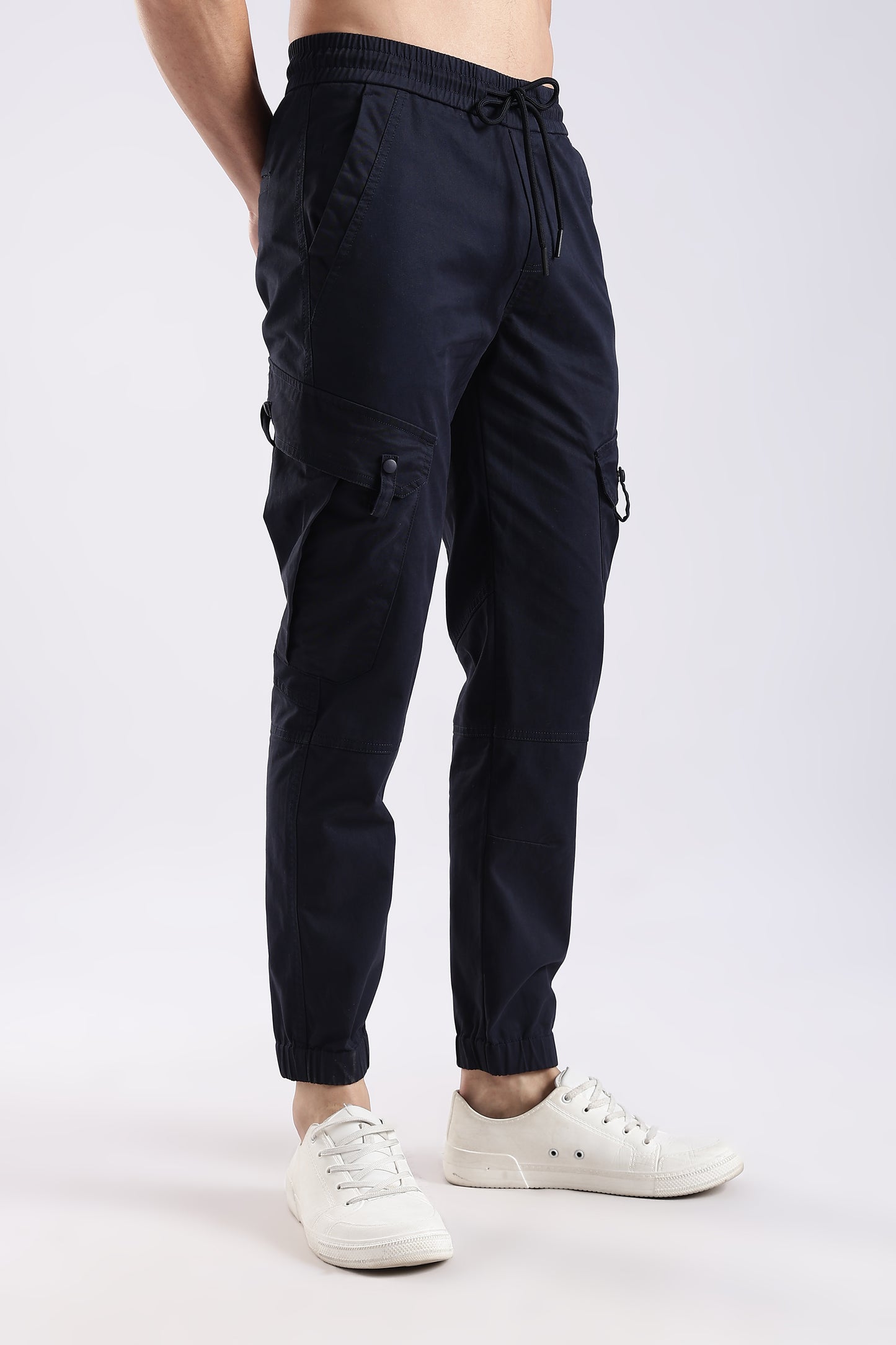 100% Cotton Slim Fit Cargo Pants Navy
