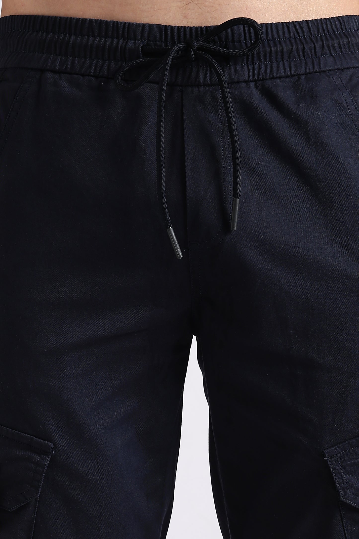 100% Cotton Slim Fit Cargo Pants Navy