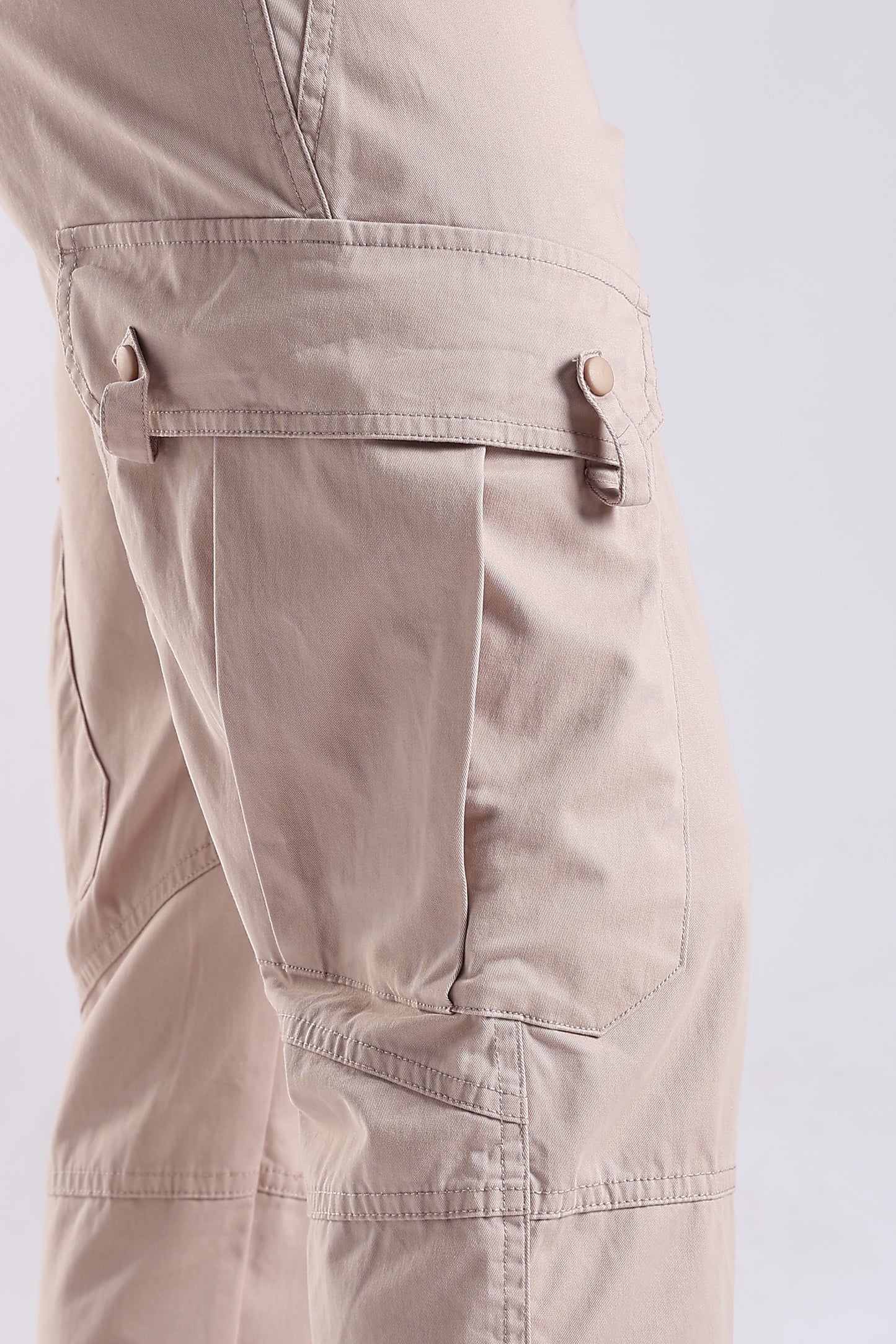 100% Cotton Slim Fit Cargo Pants Lt Pink