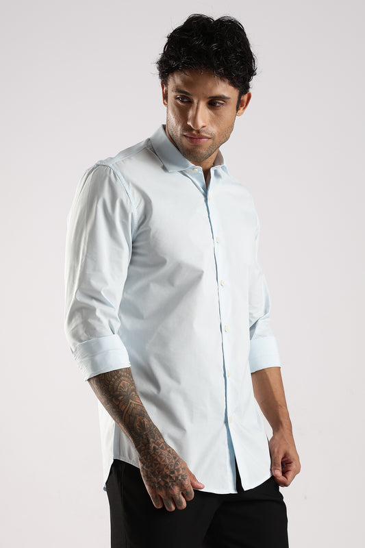 100% Cotton Slim Fit Shirt Sky Blue