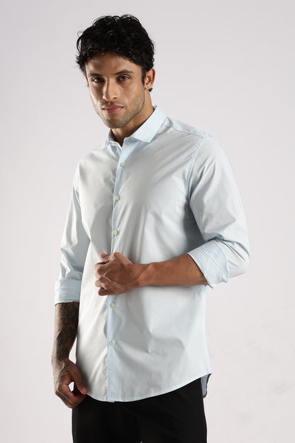 100% Cotton Slim Fit Shirt Sky Blue