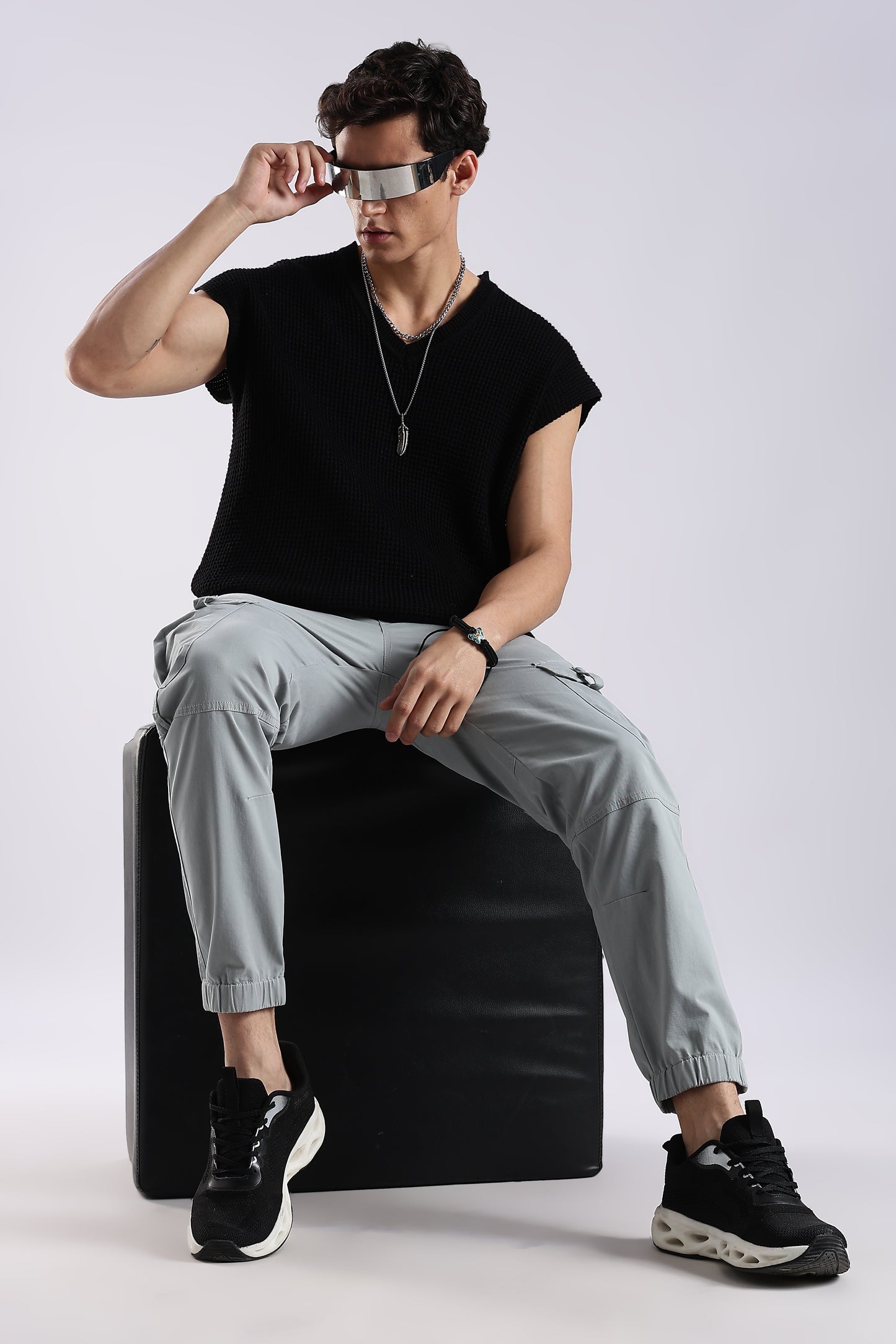 100% Cotton Slim Fit Cargo Pants Lt Blue