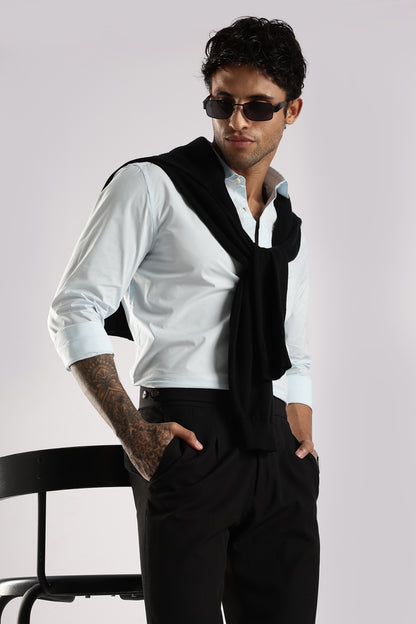 100% Cotton Slim Fit Shirt Sky Blue