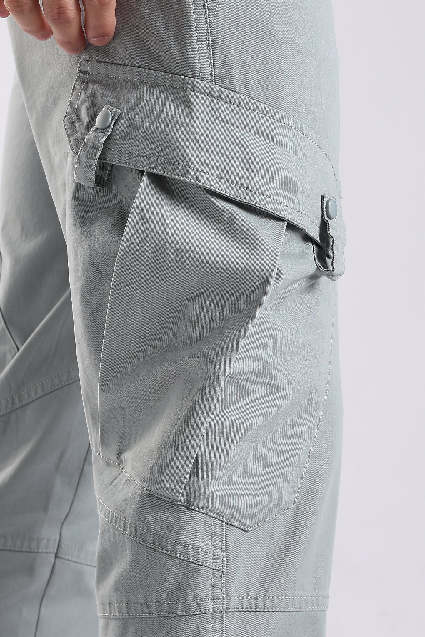100% Cotton Slim Fit Cargo Pants Lt Blue