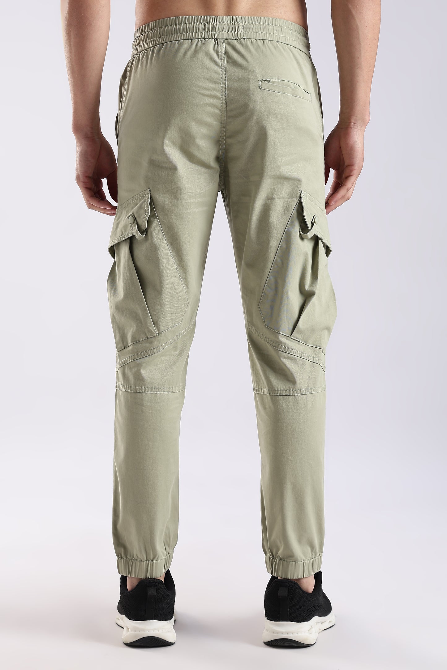 100% Cotton Slim Fit Cargo Pants P Green
