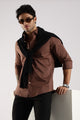 100% Cotton Slim Fit Shirt Brown