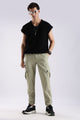 100% Cotton Slim Fit Cargo Pants P Green