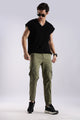 100% Cotton Slim Fit Cargo Pants Green