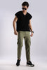 100% Cotton Slim Fit Cargo Pants Green