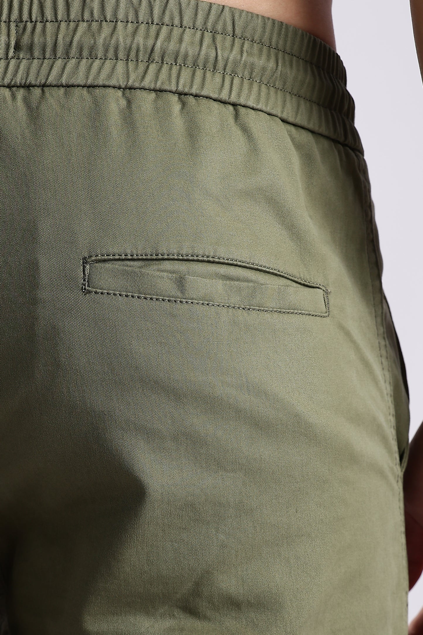 100% Cotton Slim Fit Cargo Pants Green