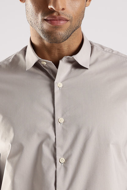 100% Cotton Slim Fit Shirt Lt Grey