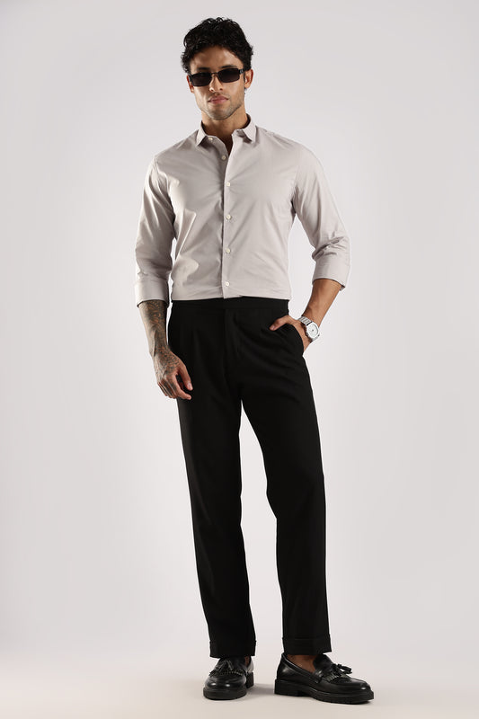 100% Cotton Slim Fit Shirt Lt Grey