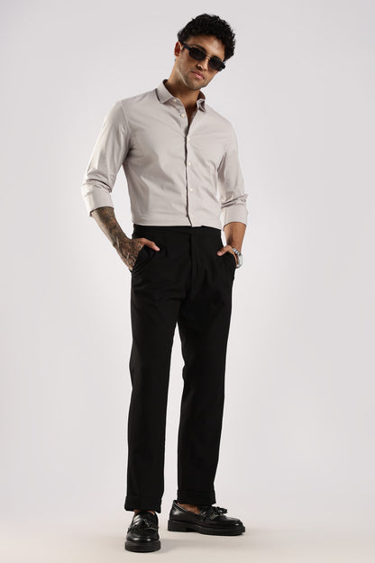 100% Cotton Slim Fit Shirt Lt Grey