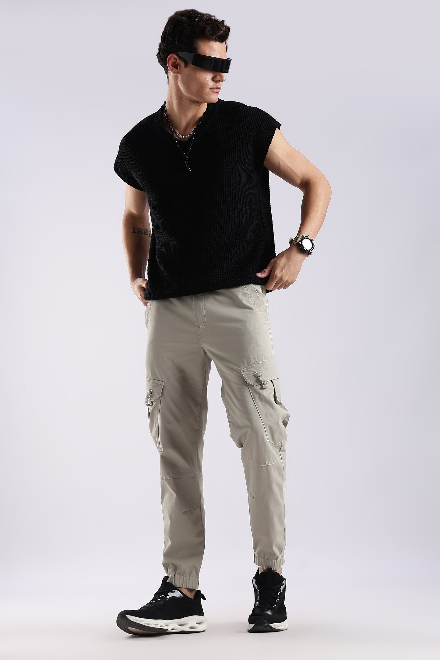 100% Cotton Slim Fit Cargo Pants Olive