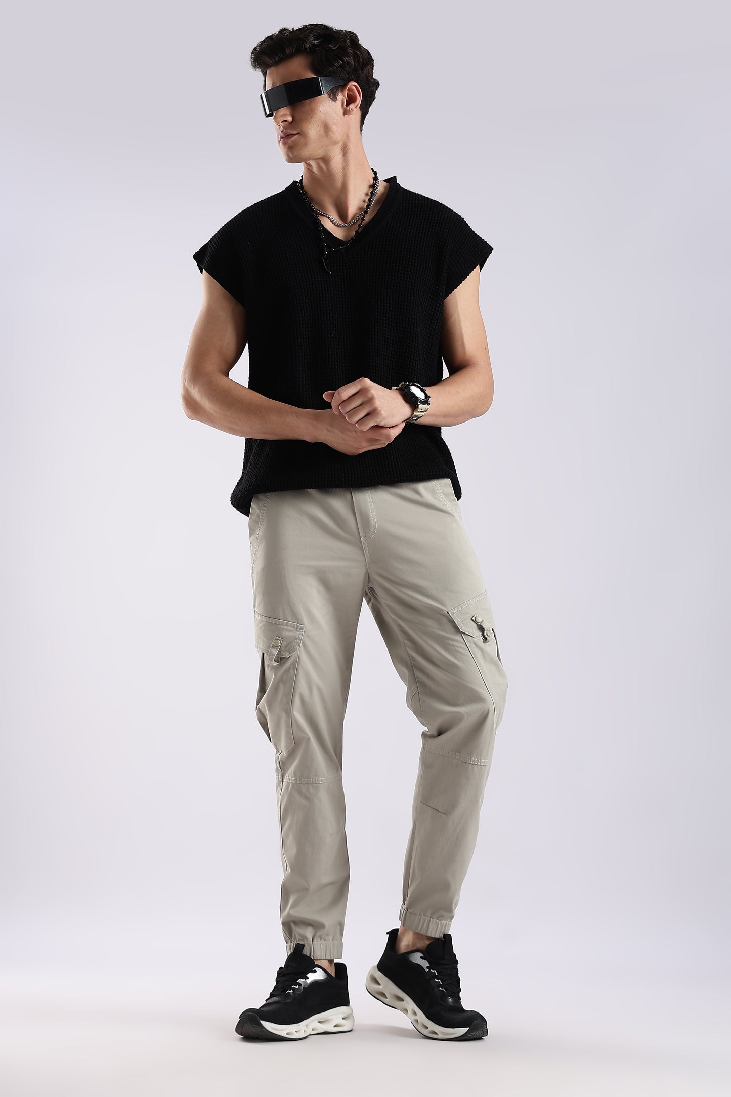 100% Cotton Slim Fit Cargo Pants Olive