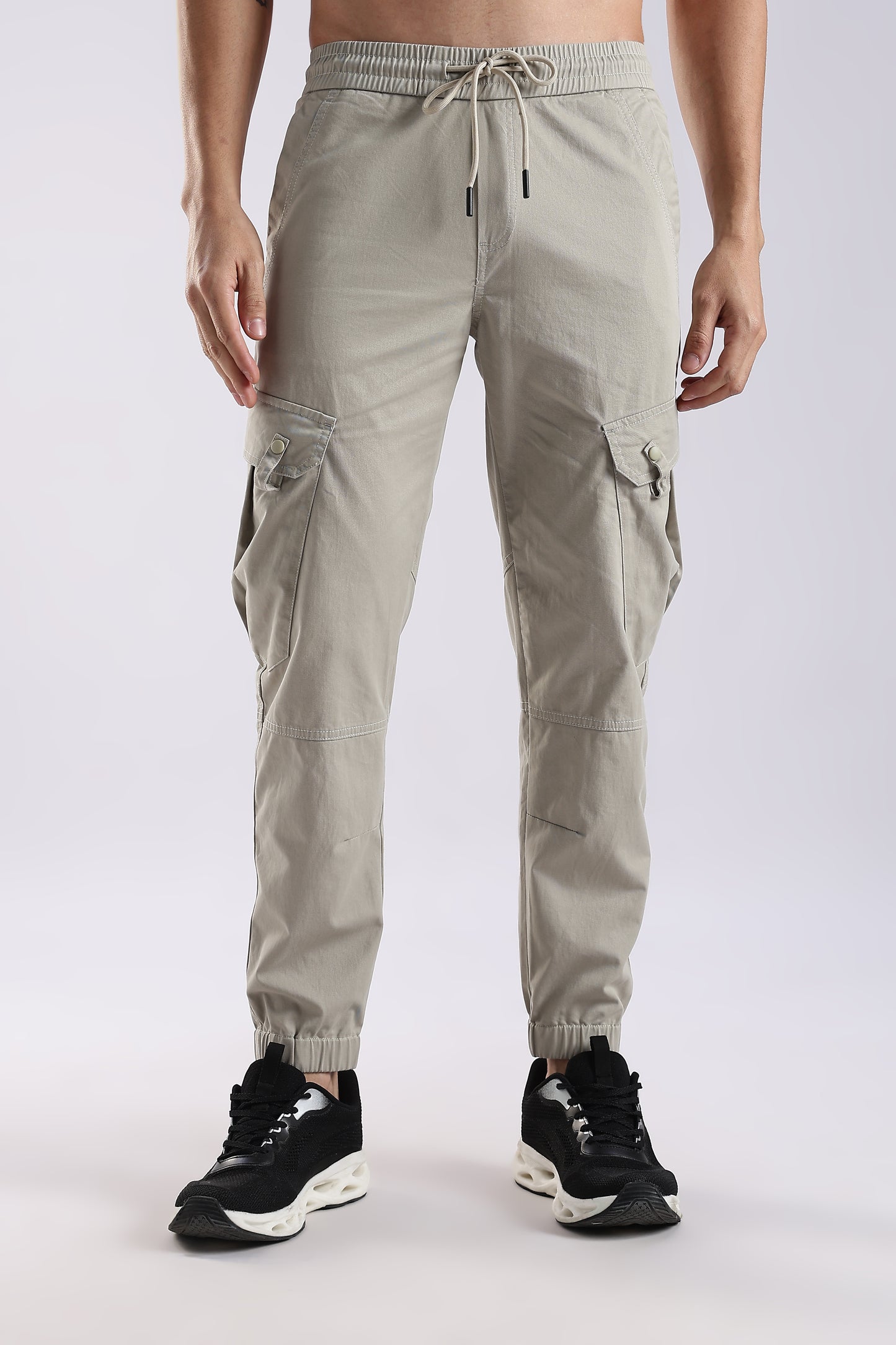 100% Cotton Slim Fit Cargo Pants Olive