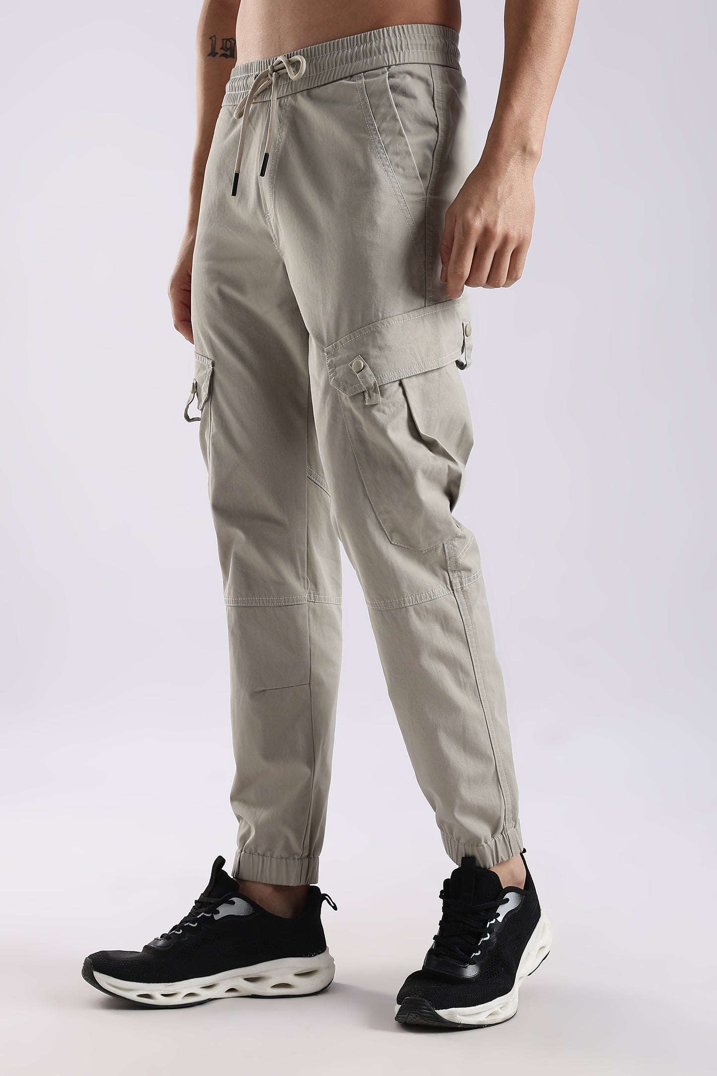 100% Cotton Slim Fit Cargo Pants Olive