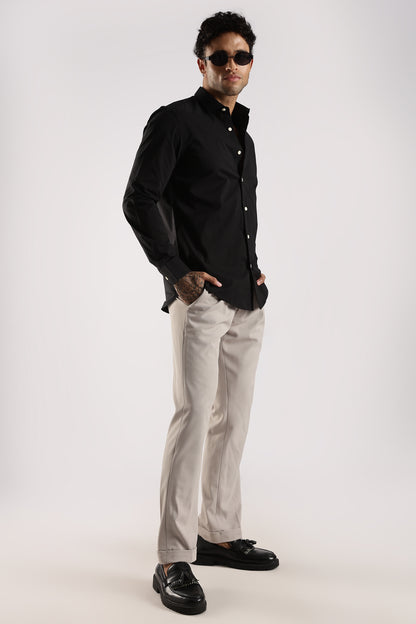 100% Cotton Slim Fit Shirt Black