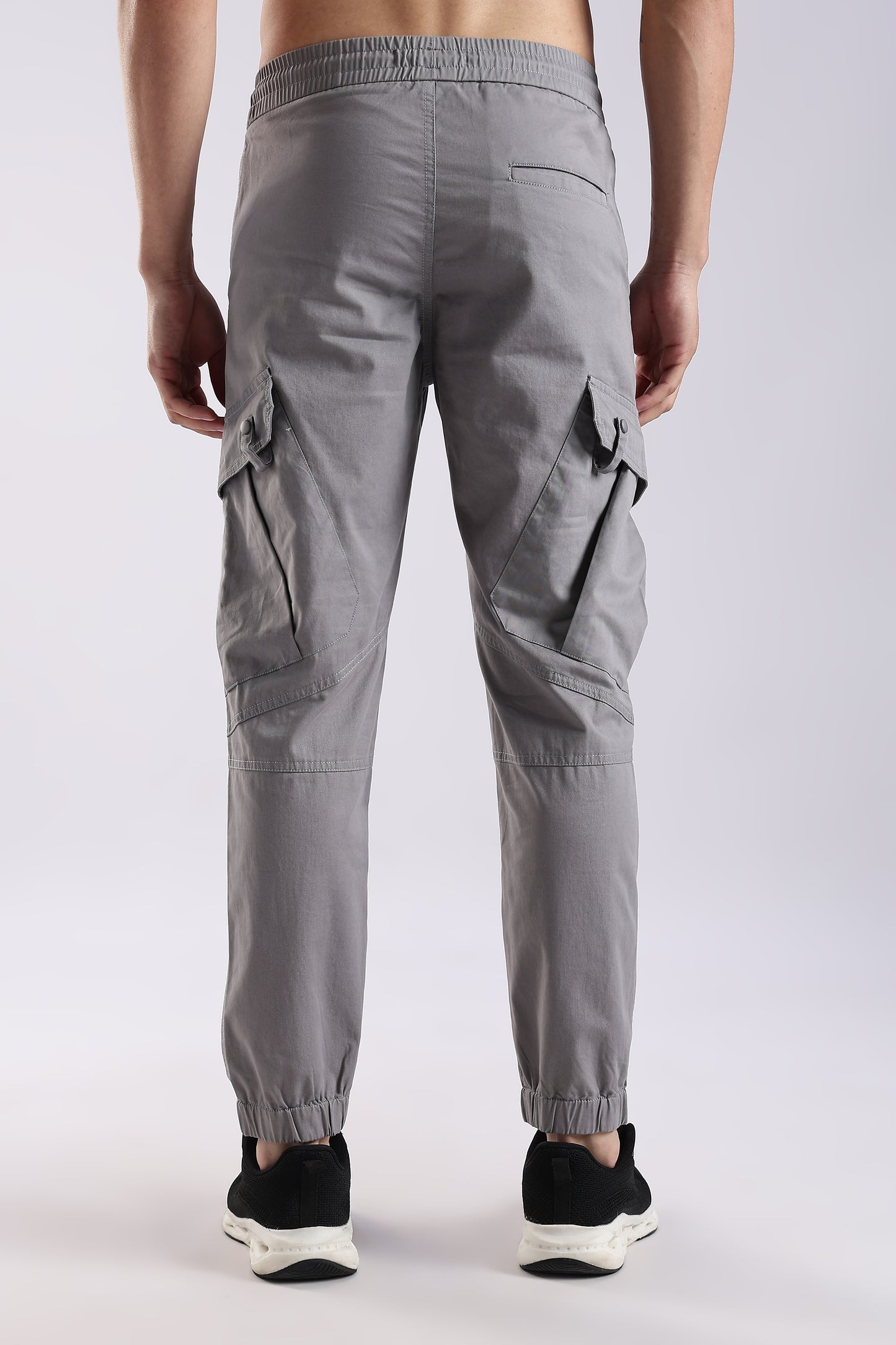 100% Cotton Slim Fit Cargo Pants Lt Grey