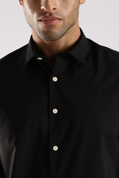 100% Cotton Slim Fit Shirt Black