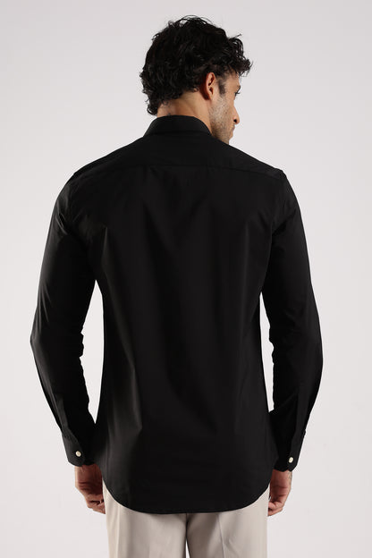 100% Cotton Slim Fit Shirt Black