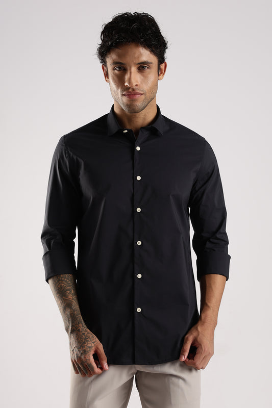 100% Cotton Slim Fit Shirt Navy