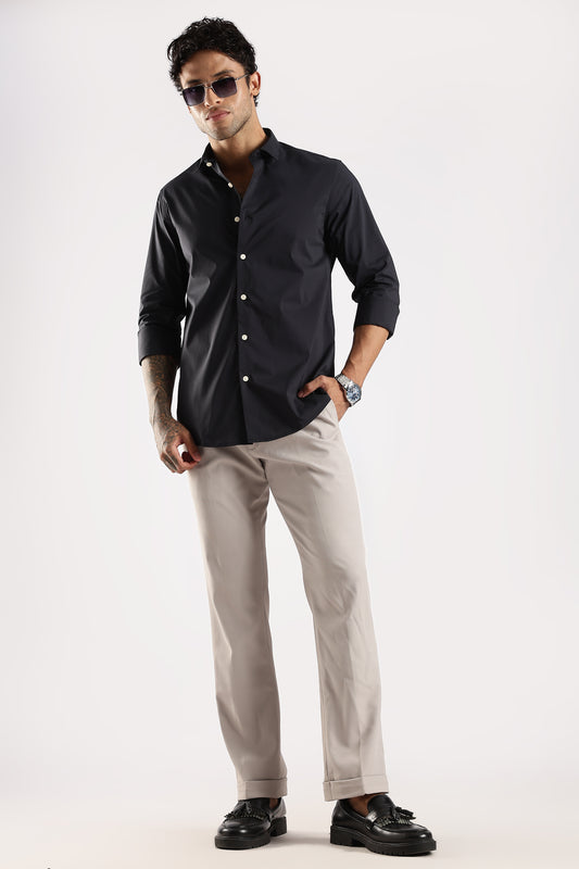 100% Cotton Slim Fit Shirt Navy