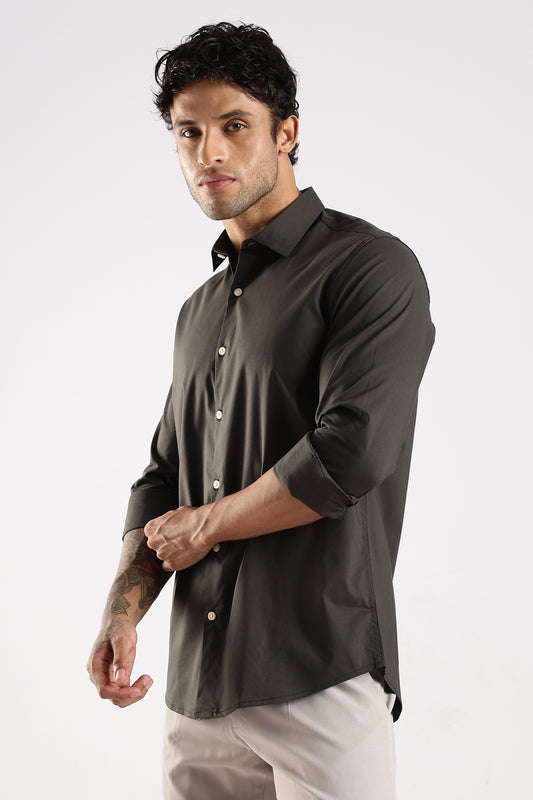 100% Cotton Slim Fit Shirt Green