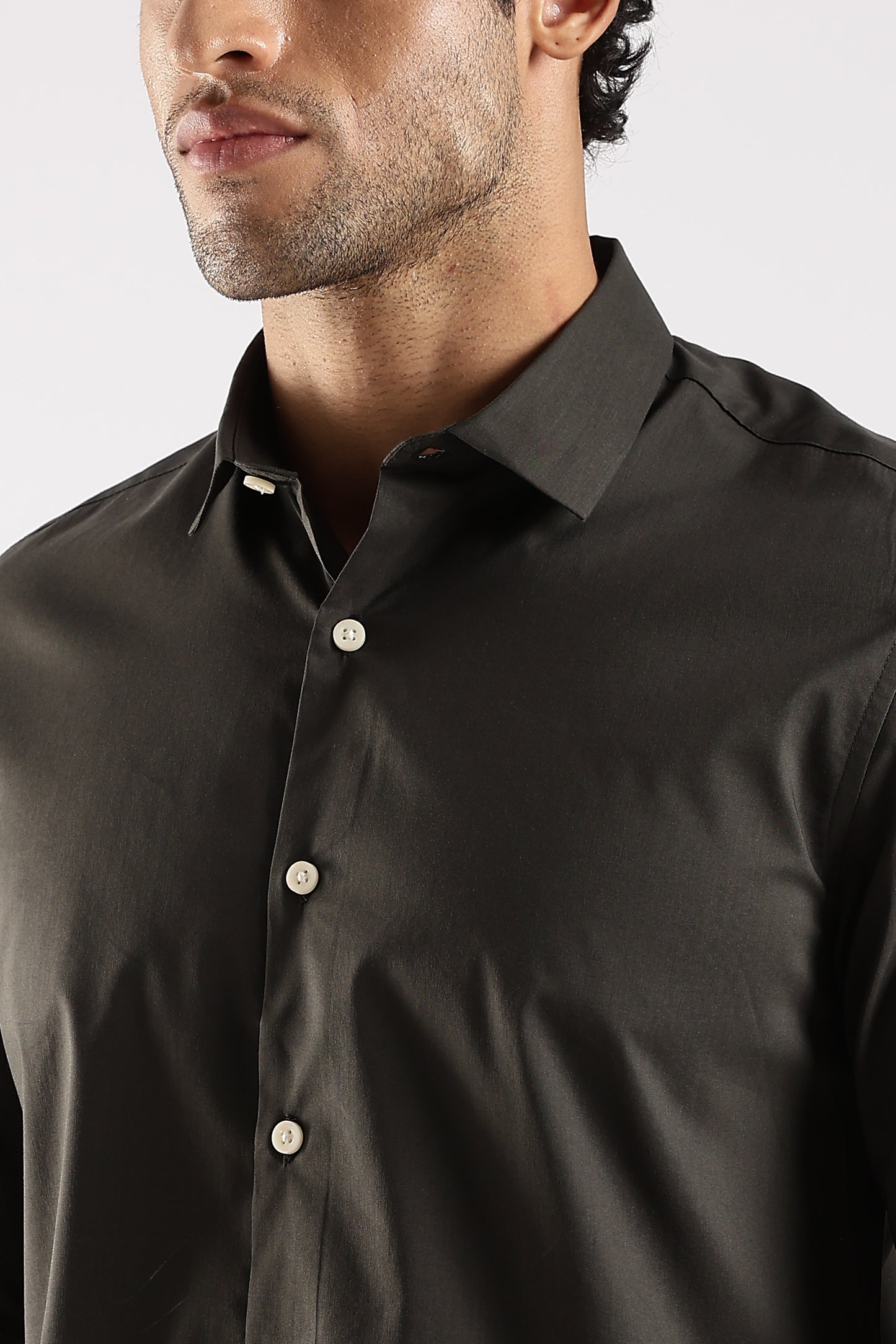 100% Cotton Slim Fit Shirt Green