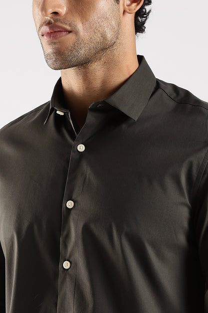 100% Cotton Slim Fit Shirt Green