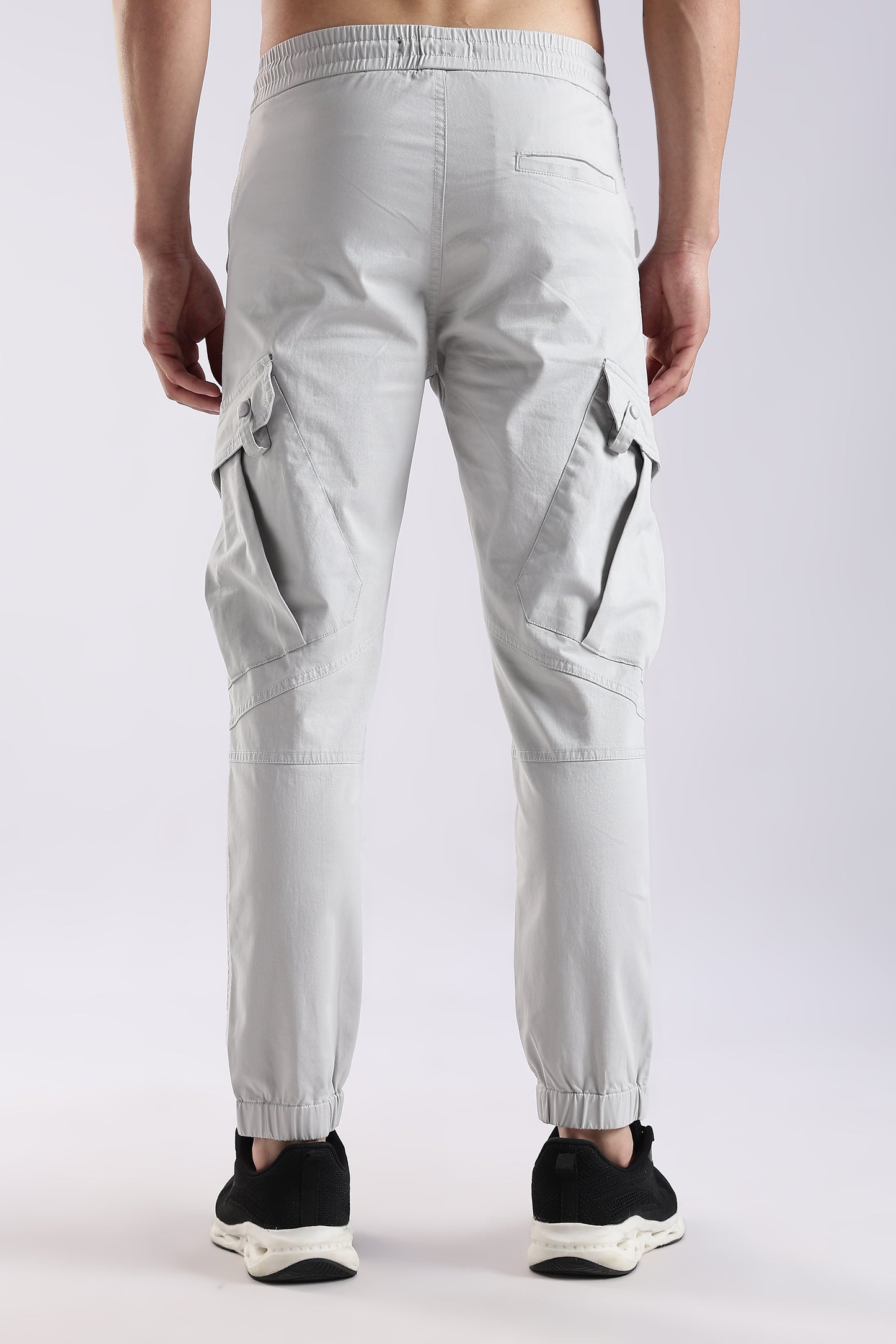 100% Cotton Slim Fit Cargo Pants Off White