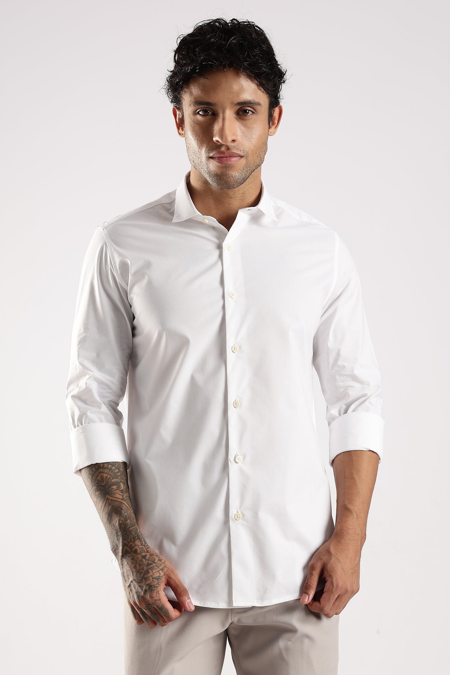 100% Cotton Slim Fit Shirt White