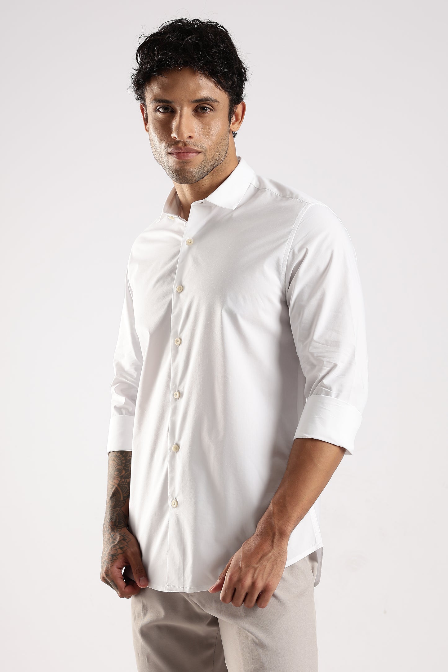 100% Cotton Slim Fit Shirt White